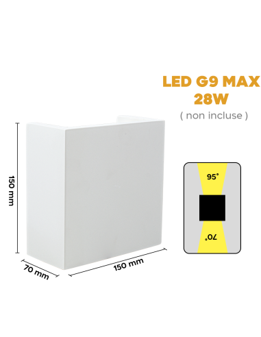 Applique en plâtre GS-5047 Montage mural G9...