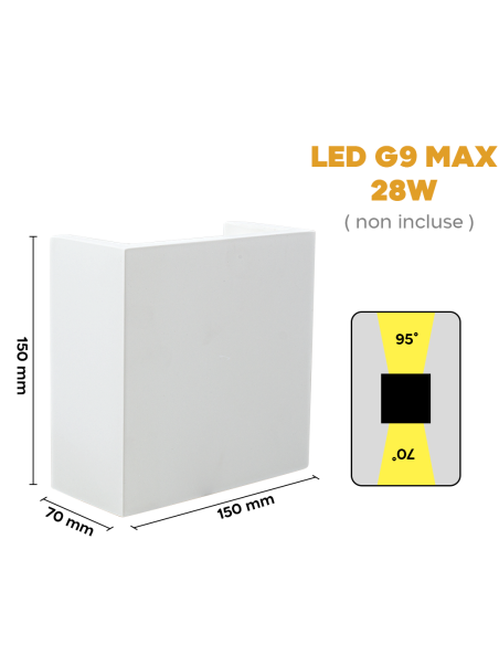 Applique en plâtre GS-5047 Montage mural G9 Double émission de lumière