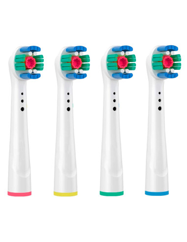 4 têtes compatibles avec la brosse à dents électrique Poils blanchissants 3D