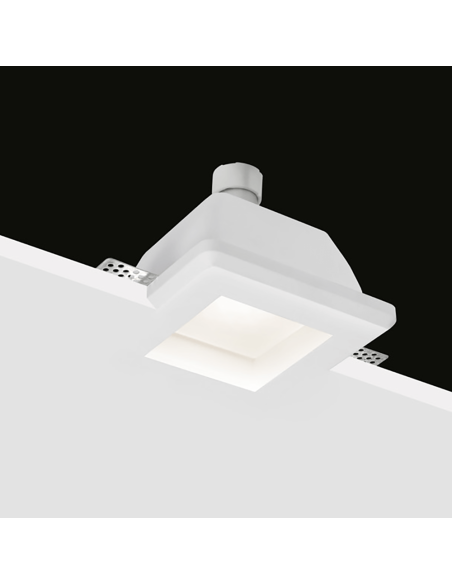 Douille en plâtre rétractable GS-5003 Square White Encastré GU10 Attack