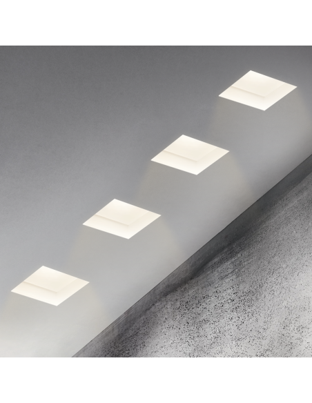 Douille en plâtre rétractable GS-5003 Square White Encastré GU10 Attack