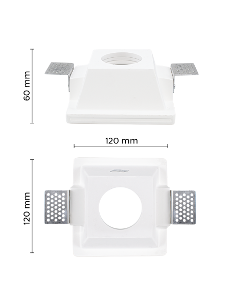 Douille en plâtre rétractable GS-5006 Blanc Carré Encastré GU10 Attaque