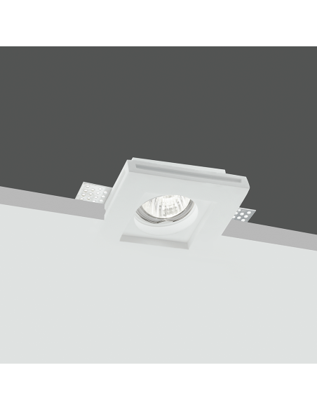 Douille en plâtre rétractable GS-5010 Blanc Carré Encastré GU10 Attaque