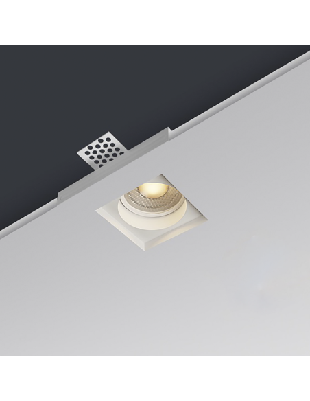 Douille en plâtre rétractable GS-5010 Blanc Carré Encastré GU10 Attaque