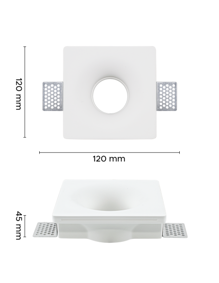 Douille en plâtre rétractable GS-5011 Square White Encastré GU10 Attack