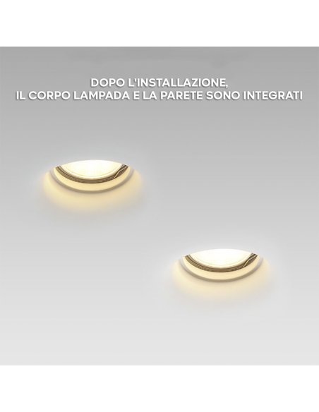 Douille en plâtre rétractable GS-5011 Square White Encastré GU10 Attack