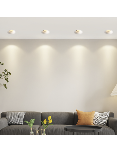 Douille en plâtre rétractable GS-5011 Square White Encastré GU10 Attack