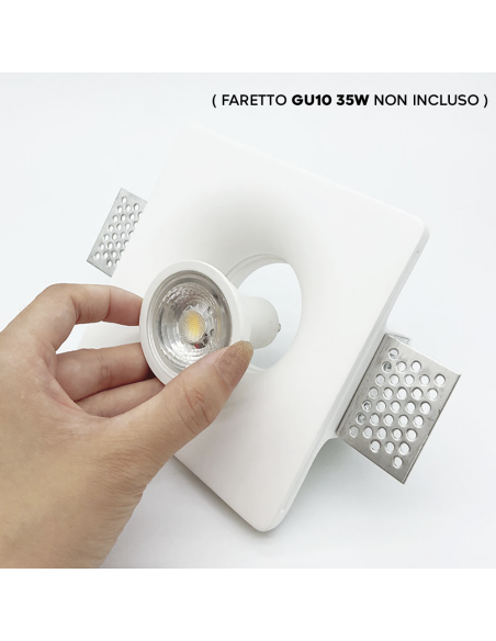 Douille en plâtre rétractable GS-5011 Square White Encastré GU10 Attack