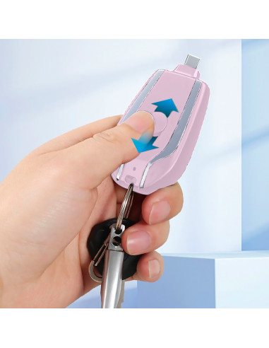 Porte-clés Powerbank 1500mAh USB Lightning...