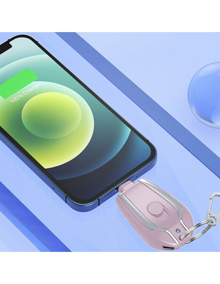 Porte-clés Powerbank 1500mAh USB Lightning Chargeur portable d'urgence