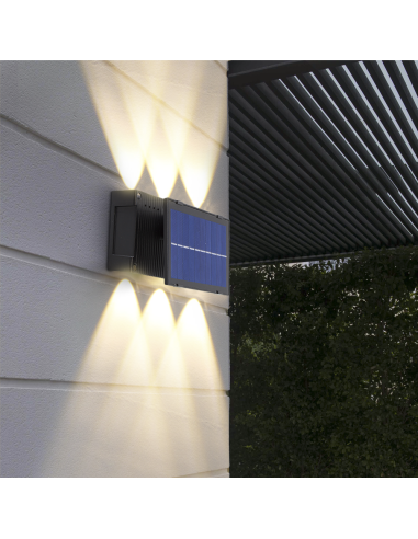 Lampe murale 6 LED avec panneau solaire 7W...