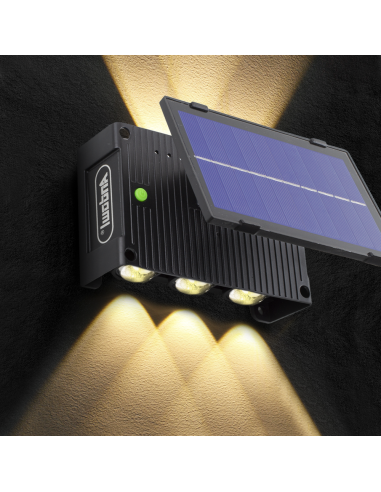 Lampe murale 6 LED avec panneau solaire 7W...