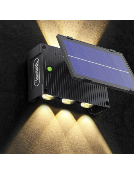 Lampe murale 6 LED avec panneau solaire 7W lumière chaude détecteur de mouvement