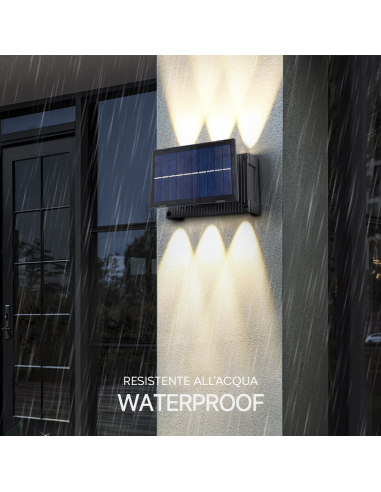 Lampe murale 6 LED avec panneau solaire 7W...