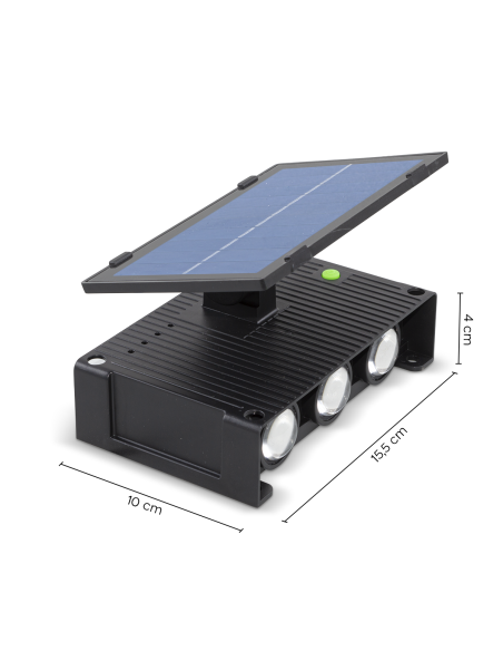 Lampe murale 6 LED avec panneau solaire 7W lumière chaude détecteur de mouvement