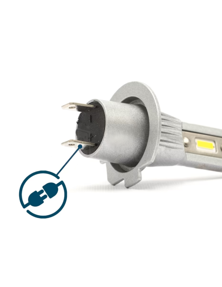 Lot de 2 ampoules LED M9 H7 pour voiture et moto, 1500LM 16W, lumière blanche