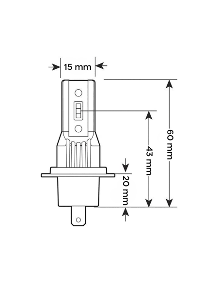 Lot de 2 ampoules LED M9 H7 pour voiture et moto, 1500LM 16W, lumière blanche