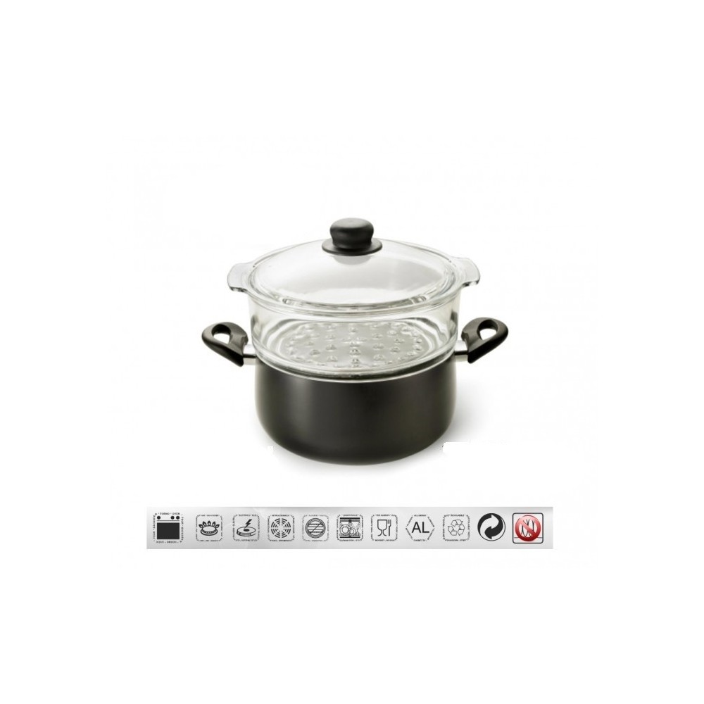 Casserole avec steamer 20cm Académie d'aluminium pur Mugnano Ligne FUOCO & IDEE