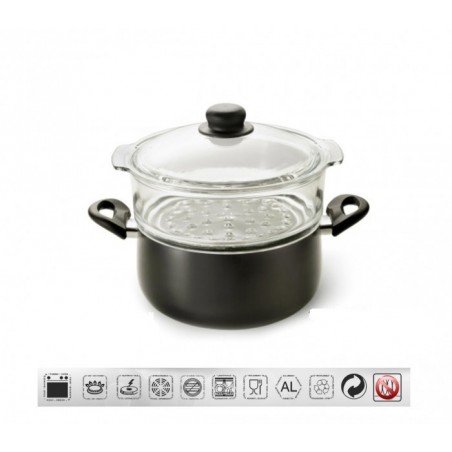 Casserole avec steamer 20cm Académie d'aluminium pur Mugnano Ligne FUOCO & IDEE
