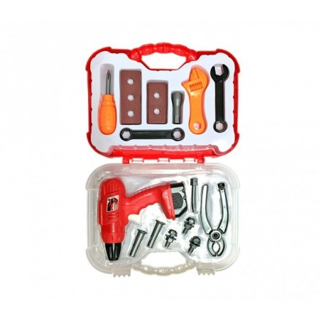 Jeu mécanique MEC-MAC - mini outils avec 15 accessoires - mallette de Bricoleur 374914 