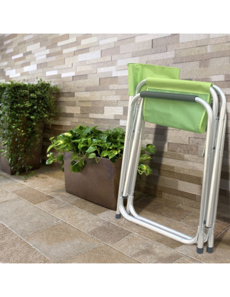 FUBUCA chaise pliante en aluminium tissu textilène 48x57x80cm VERT