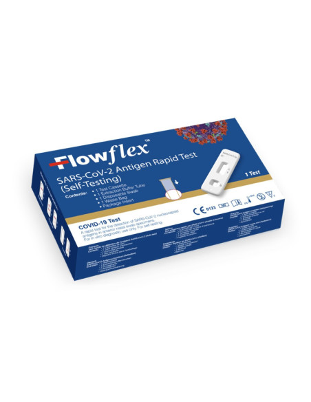 Lot de 3 Tests Hygiéniques Rapides Flowflex Sars-Cov-2 Autodiagnostic COVID-19