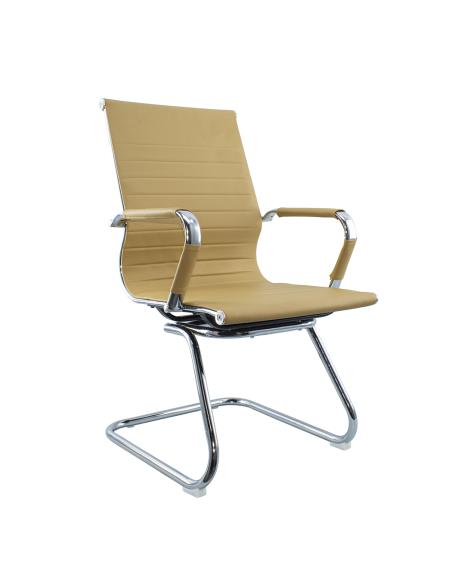 Pack de 2 chaises de salon ou de bureau ISAAC en métal et éco-cuir H95x50x45cm