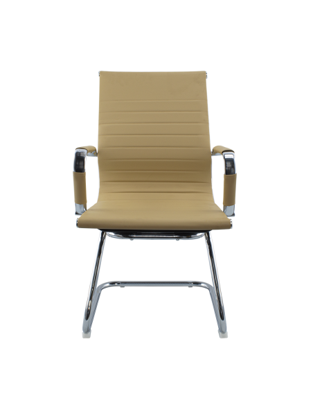 Pack de 2 chaises de salon ou de bureau ISAAC en métal et éco-cuir H95x50x45cm