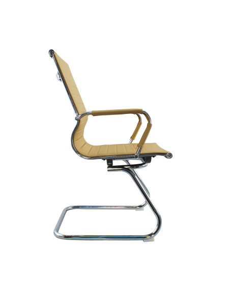 Pack de 2 chaises de salon ou de bureau ISAAC en métal et éco-cuir H95x50x45cm