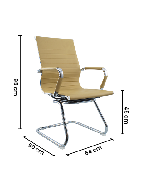 Pack de 2 chaises de salon ou de bureau ISAAC en métal et éco-cuir H95x50x45cm