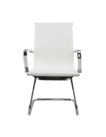 Pack de 2 chaises de salon ou de bureau ISAAC en métal et éco-cuir H95x50x45cm