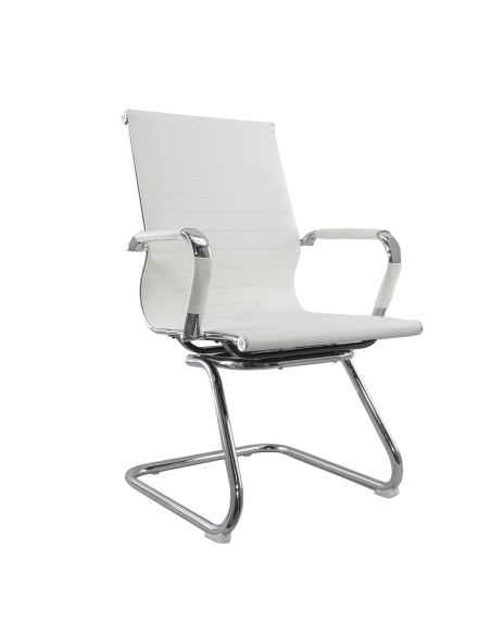 Pack de 2 chaises de salon ou de bureau ISAAC en métal et éco-cuir H95x50x45cm