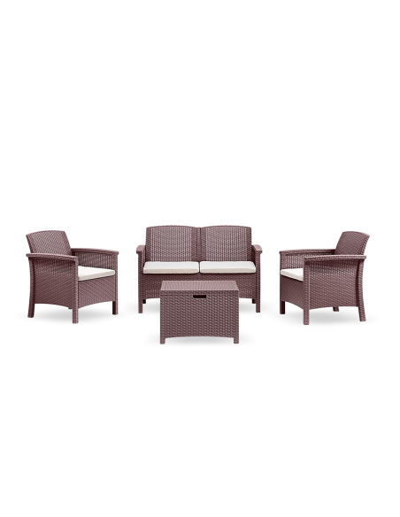 Ensemble de canapé 2 places style Rattan VENEZIA pour salon extérieur