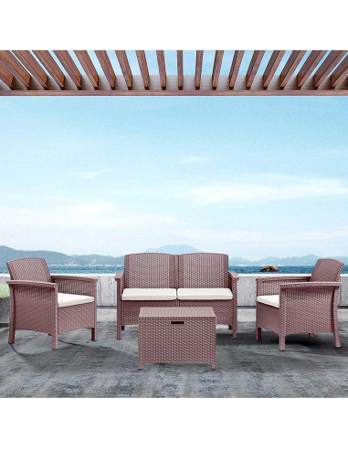 Ensemble de canapé 2 places style Rattan...