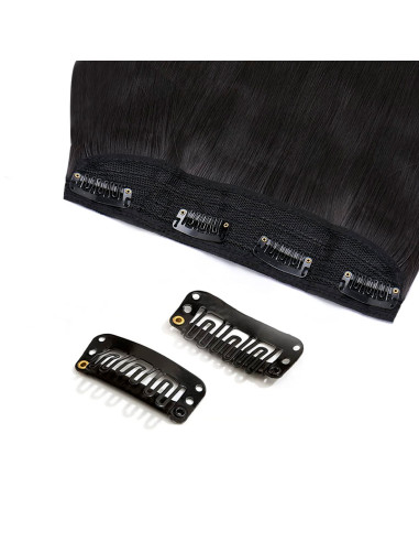 Extension 4 clips cheveux noirs ondulés de 50...