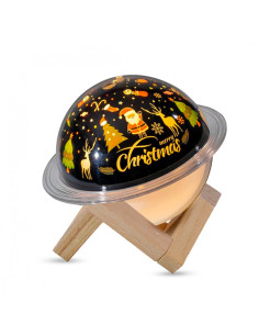 Diffuseur humidificateur Lampe LED Paysage de Noël avec support en bois