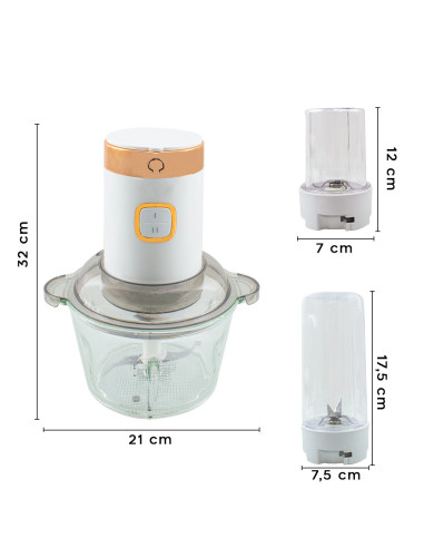 SK-7019 Mixeur de cuisine 500W 3 en 1...