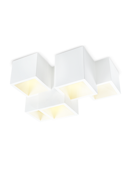 Applique Murale en Plâtre GS-5029 Plafonnier 5 Supports de Lampe GU10 Peignable