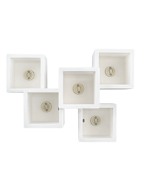 Applique Murale en Plâtre GS-5029 Plafonnier 5 Supports de Lampe GU10 Peignable