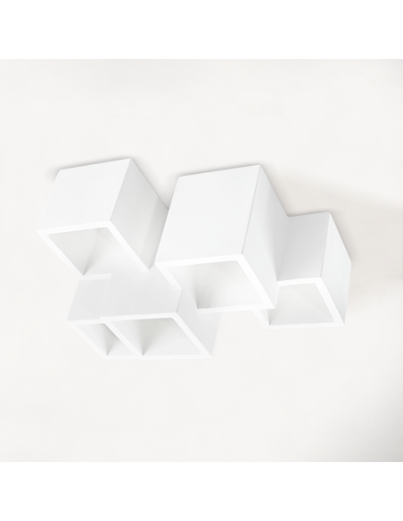 Applique Murale en Plâtre GS-5029 Plafonnier 5 Supports de Lampe GU10 Peignable