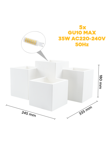 Applique Murale en Plâtre GS-5029 Plafonnier 5...