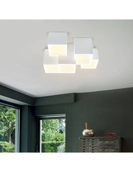 Applique Murale en Plâtre GS-5029 Plafonnier 5 Supports de Lampe GU10 Peignable