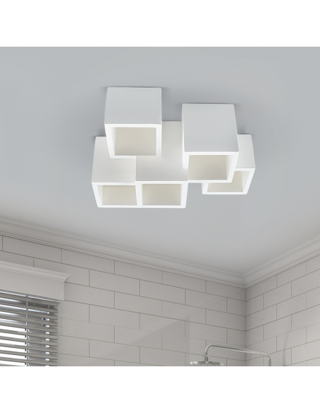 Applique Murale en Plâtre GS-5029 Plafonnier 5 Supports de Lampe GU10 Peignable