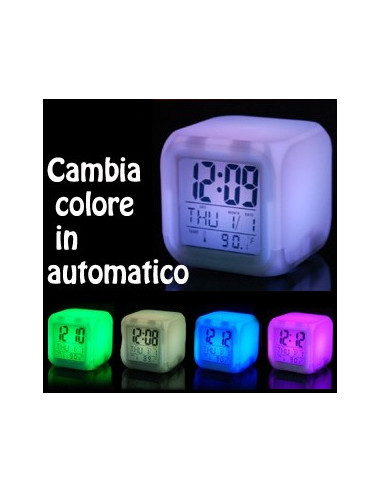 Reveil- cube numérique lumière qui change de couleurs