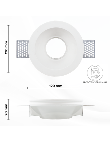 Douille encastrée en plâtre GS-5007 ronde...