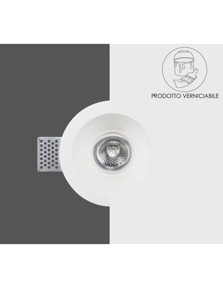 Douille encastrée en plâtre GS-5007 ronde blanche avec connexion GU10