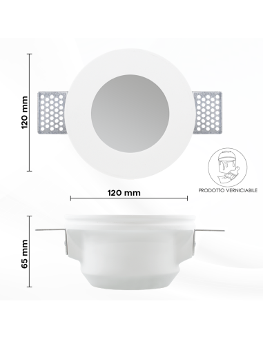 Douille encastrée en plâtre GS-5002 carrée...