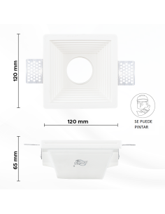 Douille encastrée en plâtre GS-5004 carrée blanche avec... 2