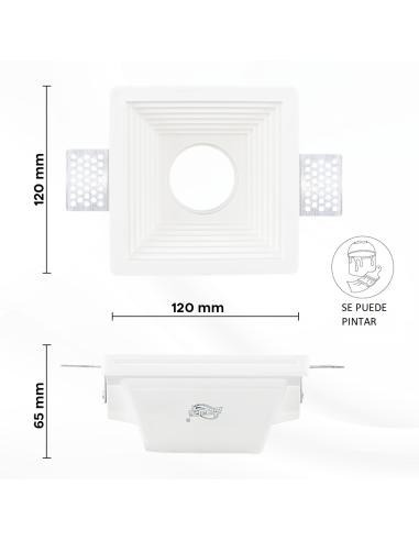 Douille encastrée en plâtre GS-5004 carrée...