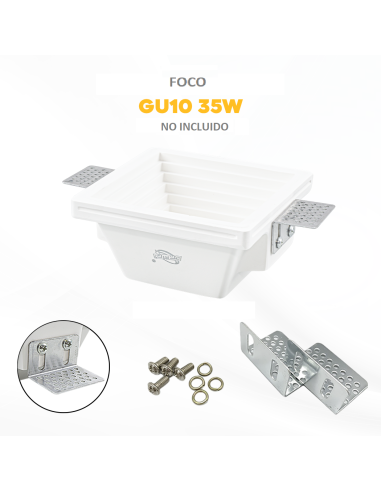 Douille encastrée en plâtre GS-5004 carrée...